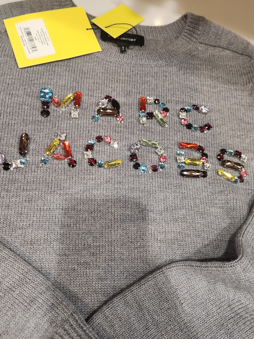 Marc Jacobs Embellished Grey Knit Sweater